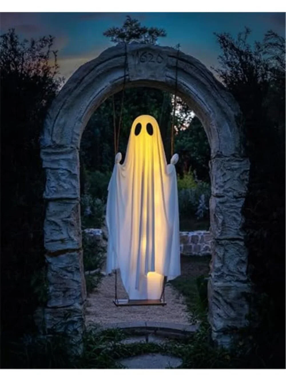 Halloween Decorations Outdoor - 5 FT Large Hanging Swing Ghost Halloween Decor